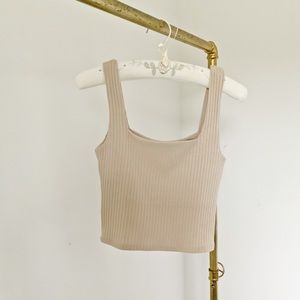 Mango Ribbed Knit Top